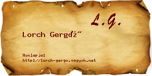Lorch Gergő névjegykártya